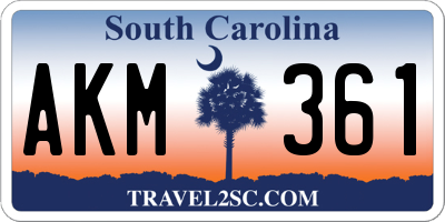 SC license plate AKM361