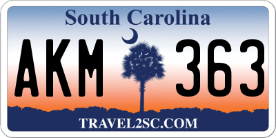 SC license plate AKM363
