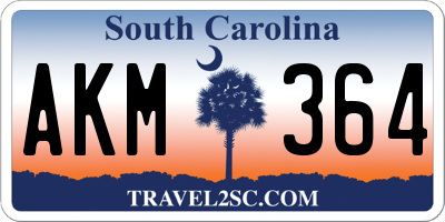 SC license plate AKM364