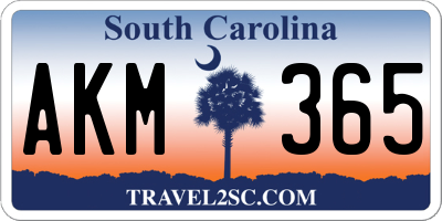 SC license plate AKM365