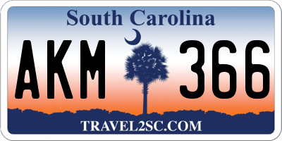 SC license plate AKM366