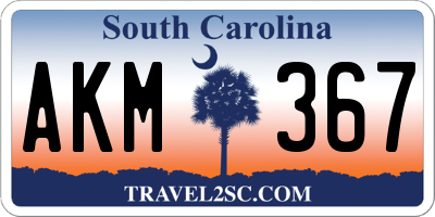 SC license plate AKM367