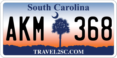 SC license plate AKM368