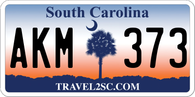 SC license plate AKM373