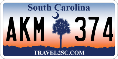 SC license plate AKM374