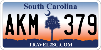 SC license plate AKM379
