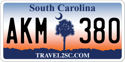 SC license plate AKM380
