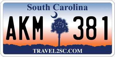 SC license plate AKM381