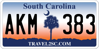 SC license plate AKM383