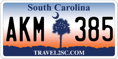 SC license plate AKM385