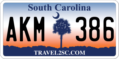 SC license plate AKM386