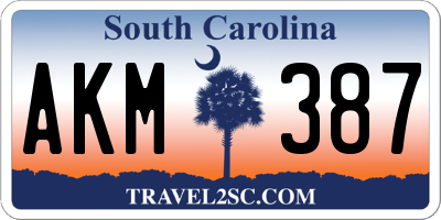 SC license plate AKM387