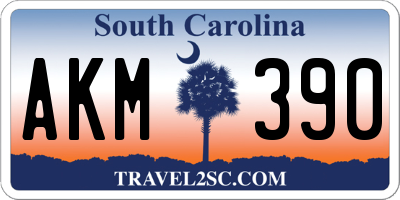 SC license plate AKM390