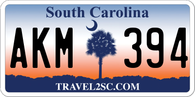 SC license plate AKM394