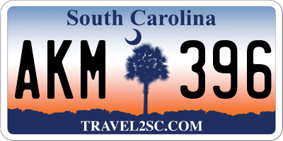 SC license plate AKM396