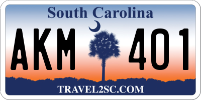 SC license plate AKM401