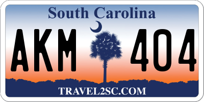 SC license plate AKM404
