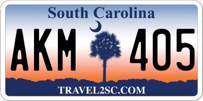 SC license plate AKM405