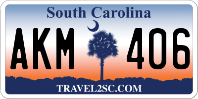 SC license plate AKM406