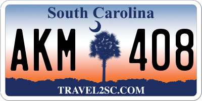 SC license plate AKM408