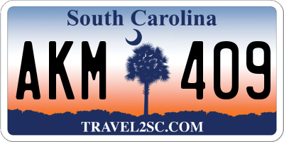 SC license plate AKM409
