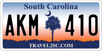 SC license plate AKM410