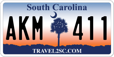 SC license plate AKM411