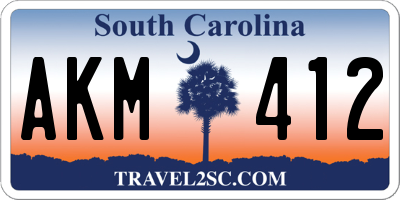 SC license plate AKM412