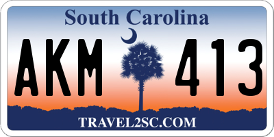 SC license plate AKM413