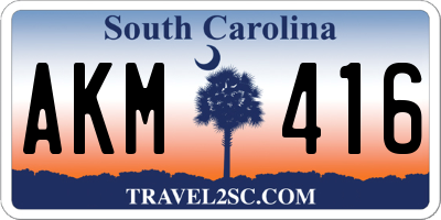 SC license plate AKM416