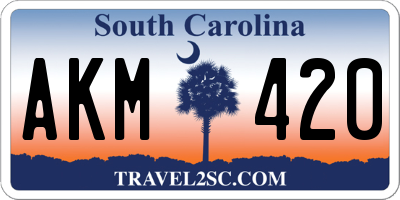 SC license plate AKM420