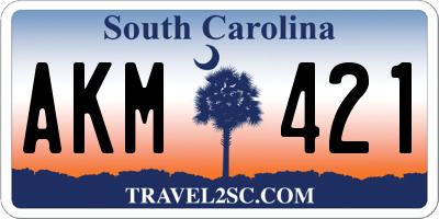 SC license plate AKM421