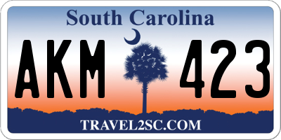 SC license plate AKM423