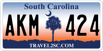 SC license plate AKM424