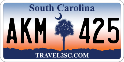 SC license plate AKM425