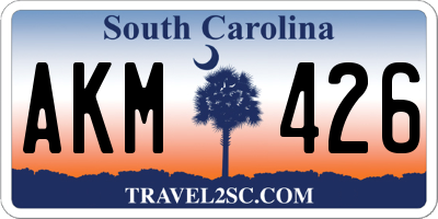 SC license plate AKM426