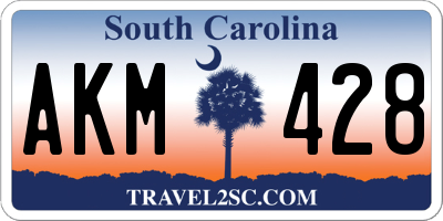 SC license plate AKM428