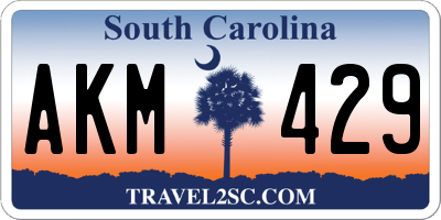 SC license plate AKM429