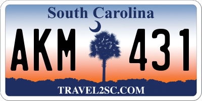 SC license plate AKM431