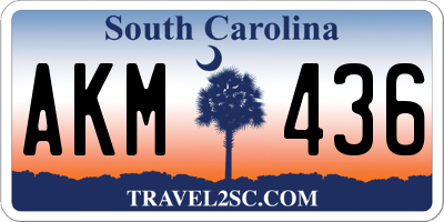 SC license plate AKM436