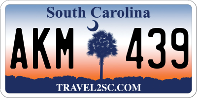 SC license plate AKM439