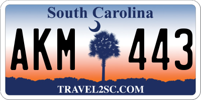 SC license plate AKM443