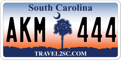 SC license plate AKM444