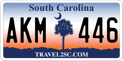 SC license plate AKM446