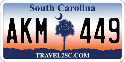 SC license plate AKM449