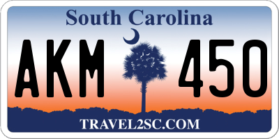 SC license plate AKM450