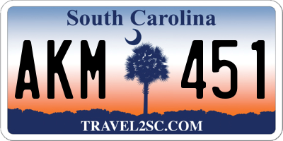 SC license plate AKM451