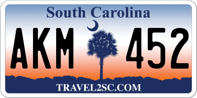 SC license plate AKM452