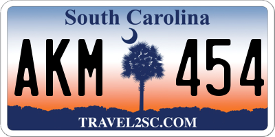 SC license plate AKM454