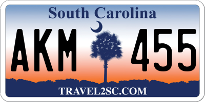 SC license plate AKM455